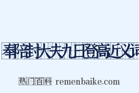 奉陪封大夫九日登高近义词是什么意思的图片